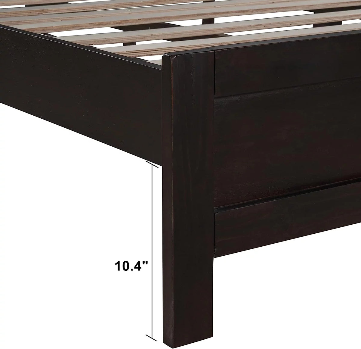 Full Size Solid Wood Platform Bed Frame with Headboard, Espresso U93270