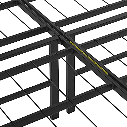 Black Foldable Metal Platform Bed Frame, Full Size, 14 inches High P697625