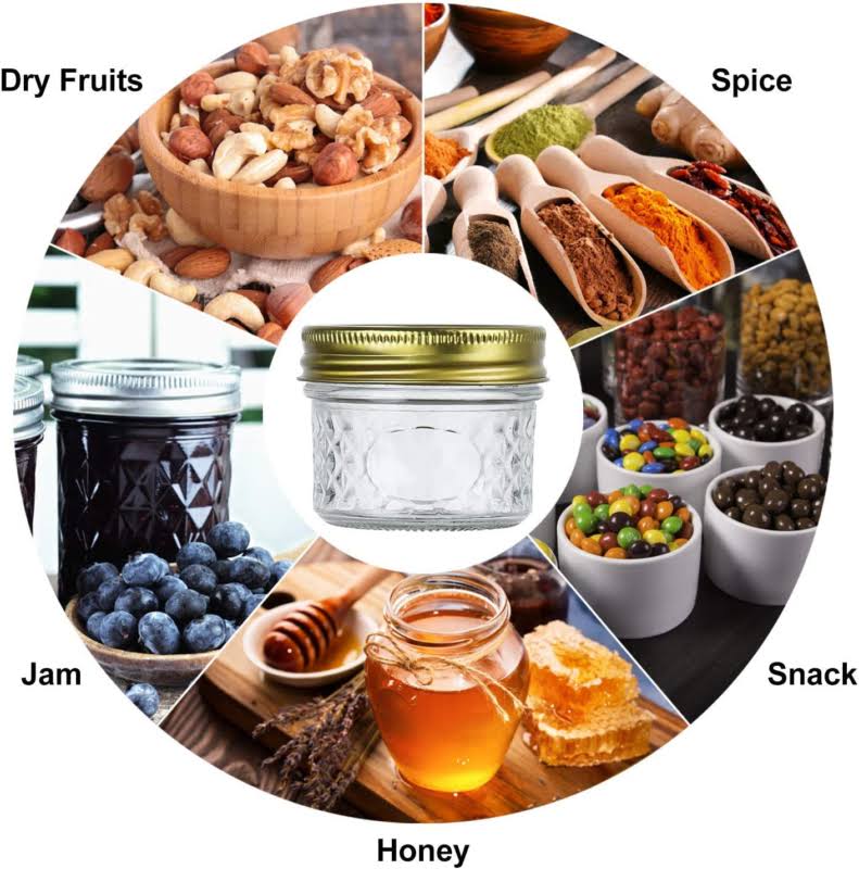 4oz Glass Jars with Lids J437