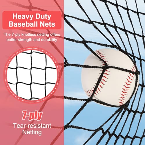 Baseball Softball Practice Net with Batting Tee and Bow Frame H146