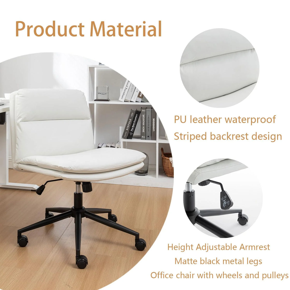Black Base Criss Cross Chair with Wheels E24558