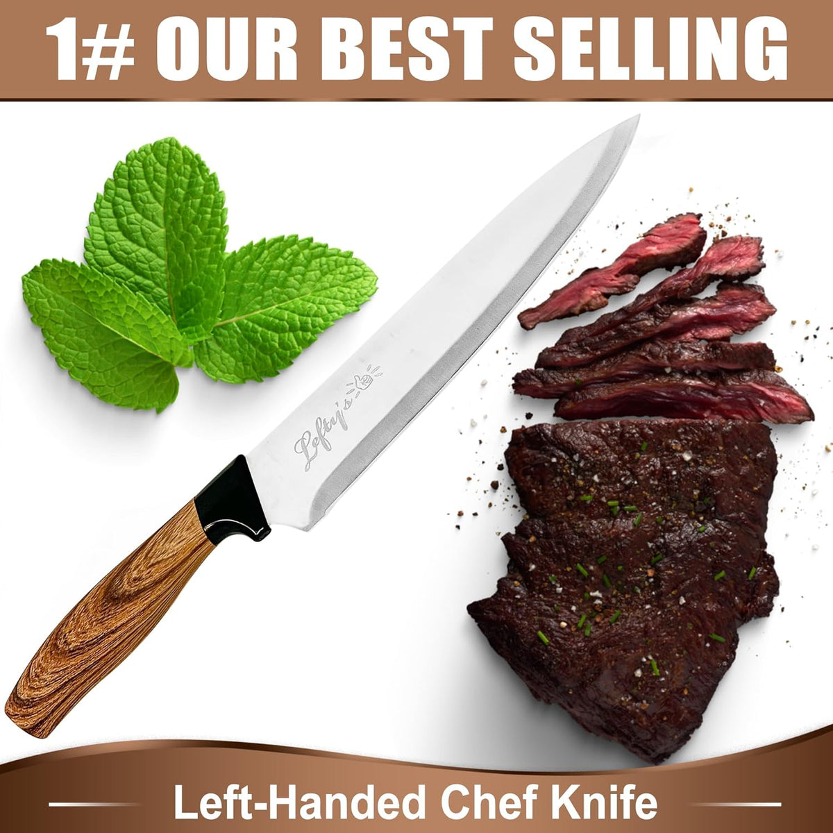 Left Handed Chef Knife - Stainless Steel Blade P750314