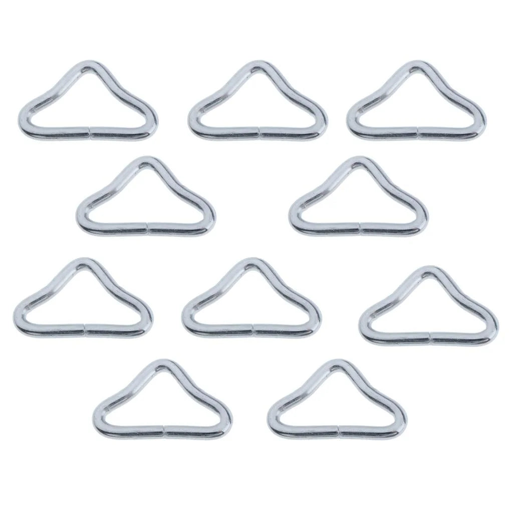 Metal Triangle Buckle, 1.5'' Dia Loop for Trampoline Mat, Leather, Craft W36750