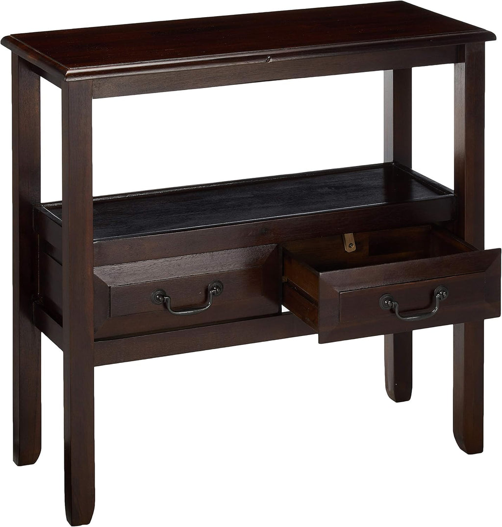 Acacia Wood Console Table, Brown Mahogany Q875974
