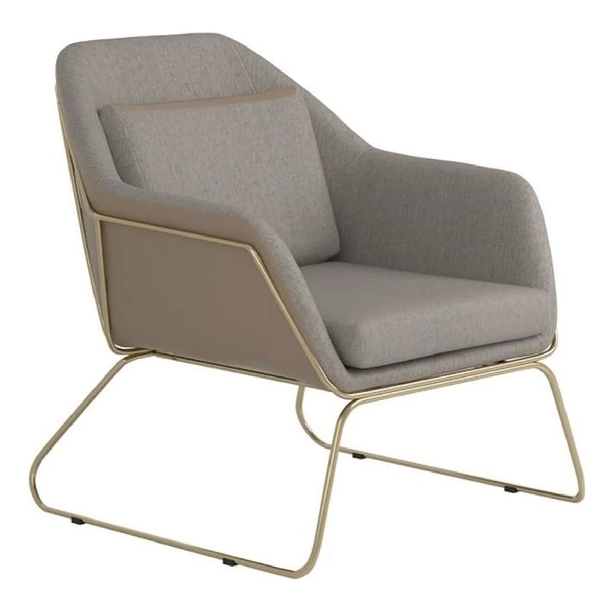 Beige Metal Sled Leg Accent Chair K449276