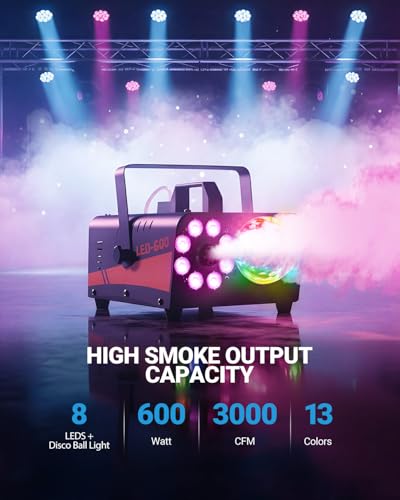 600W Fog Machine with Disco Ball Lights T121