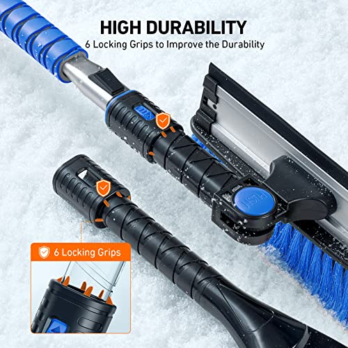 3 in 1 Extendable Ice Scraper Snow Brush with Squeegee J4678