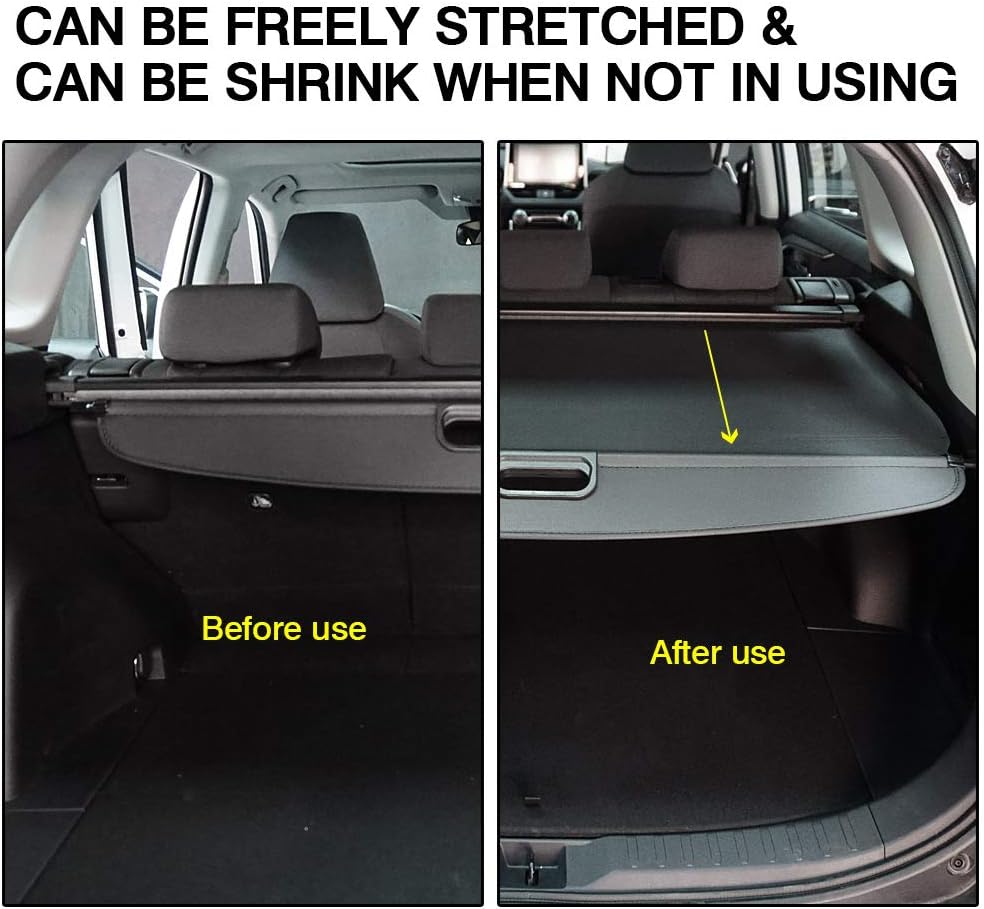 Black Retractable Rear Trunk Security Cover for Jeep Cherokee 2019-2022 S208345