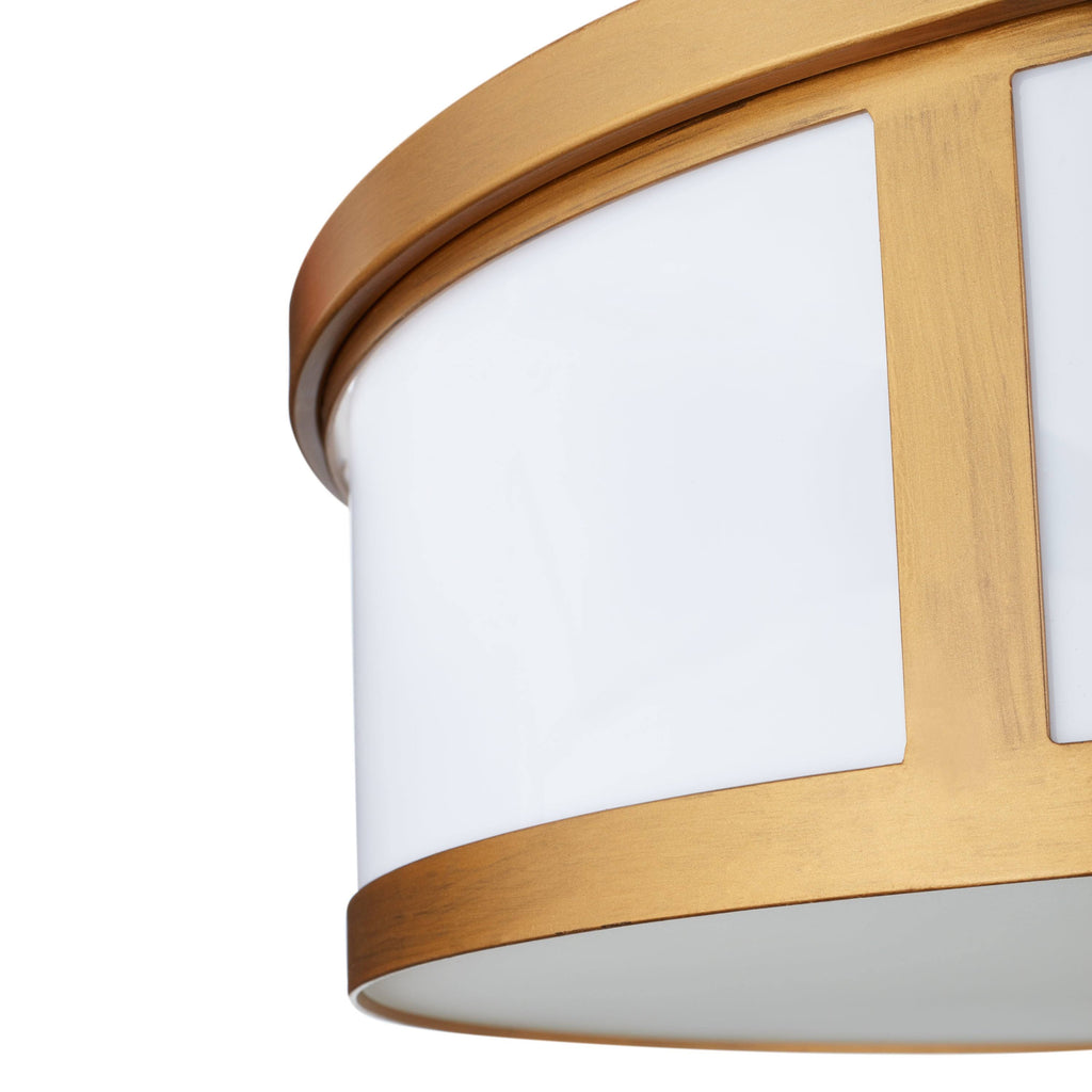 Antique Gold 2-Light Drum Flush Mount E866