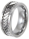 Tungsten 8MM Gear Pattern Wedding Band G8811