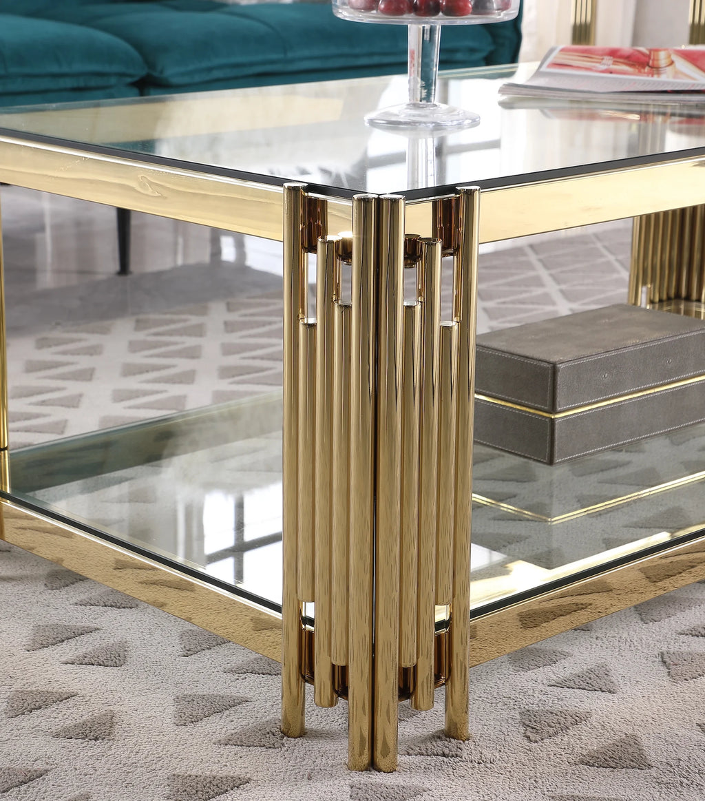 48" Wide Rectangular Glass Top Coffee Table T5640