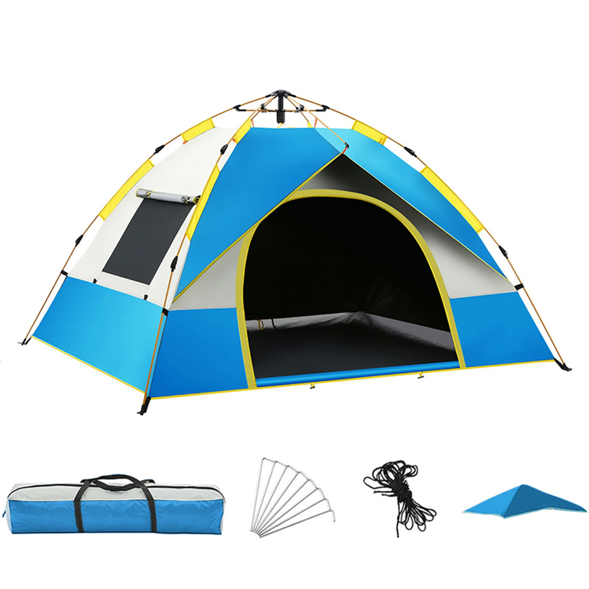 4-Person Instant Pop Up Camping Tent with Moisture Proof Mat S52712