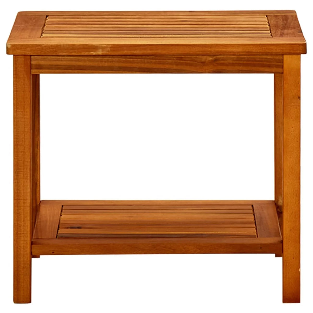 Coffee Table with Storage Shelf Slatted Tabletop L4205