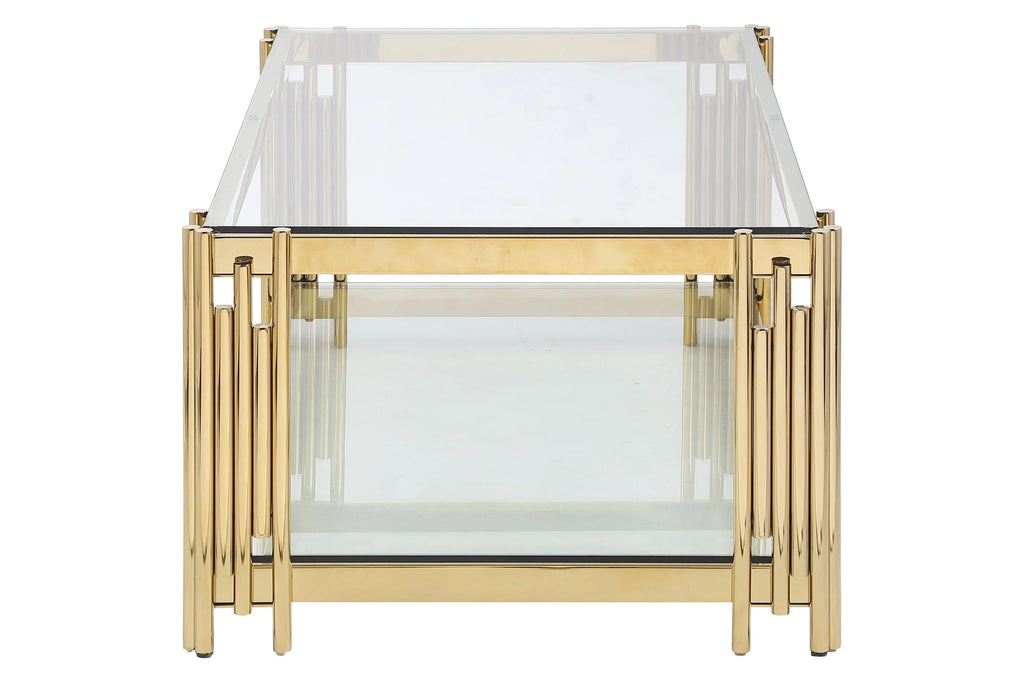 48" Wide Rectangular Glass Top Coffee Table T5640