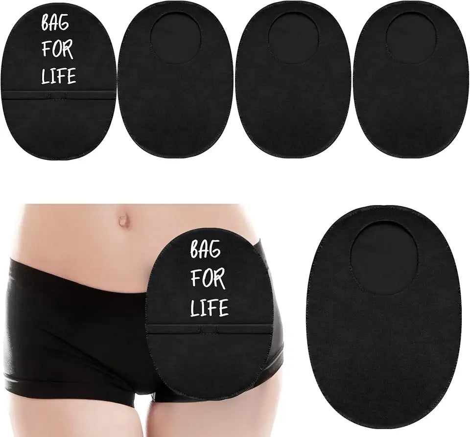 Black Stretchy Waterproof Ostomy Bag Cover I66210