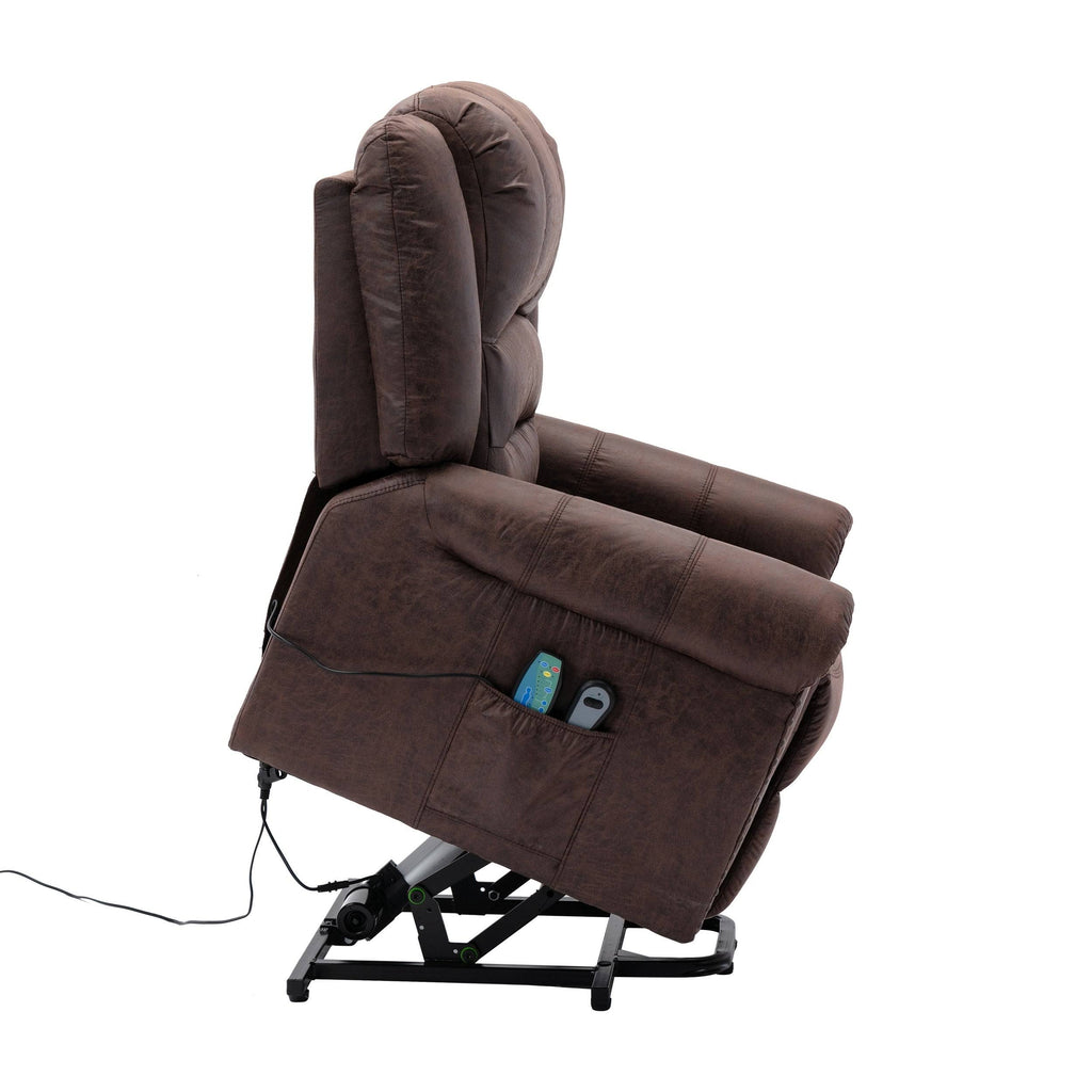 Dark Brown Power Lift Recliner with Massage W526