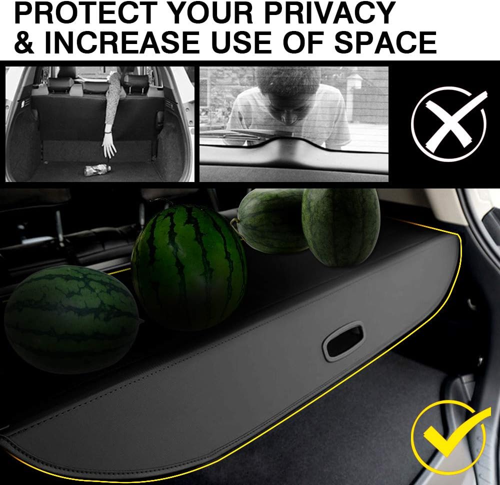 Black Retractable Rear Trunk Security Cover for Jeep Cherokee 2019-2022 S208345