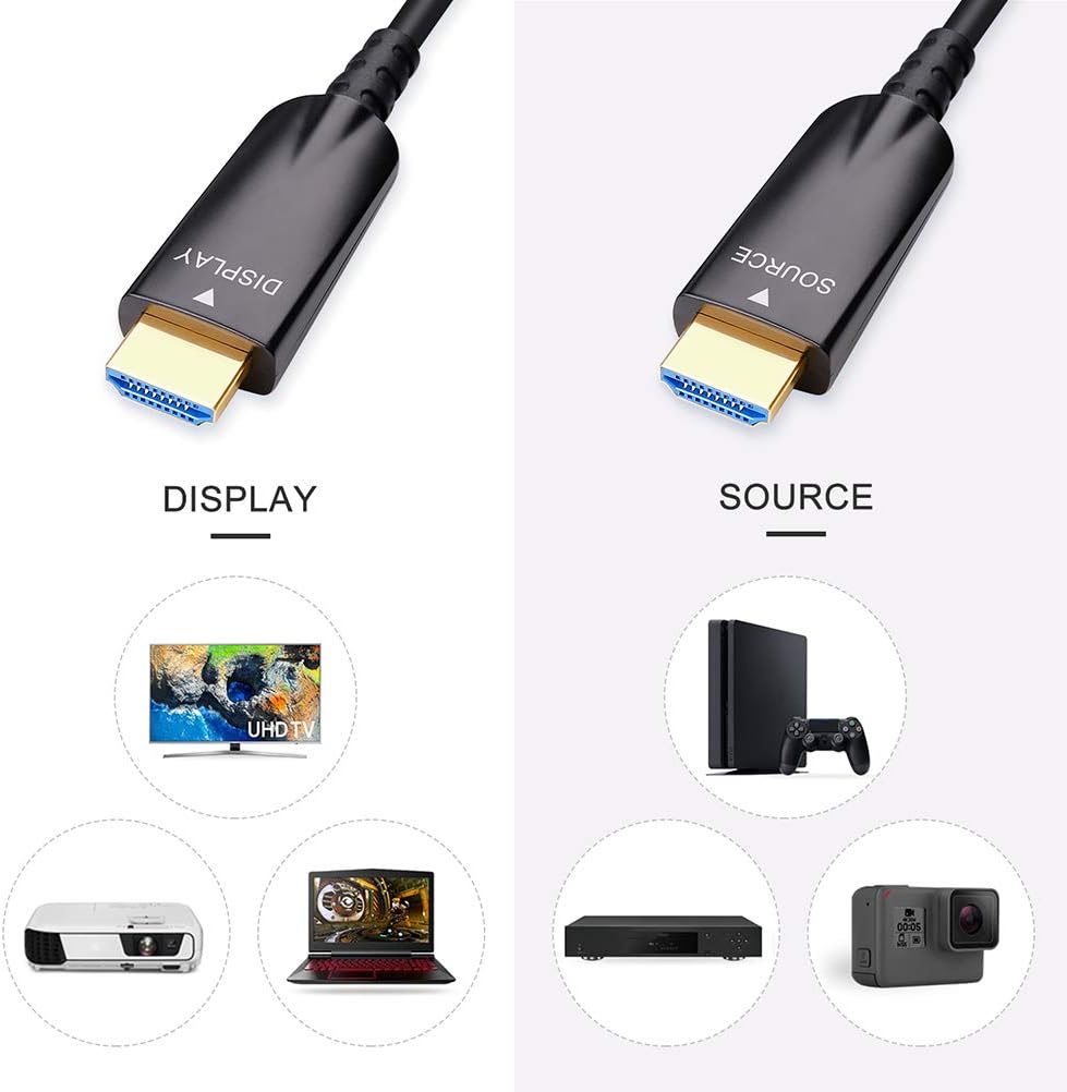 75ft Fiber Optic HDMI Cable, 4K 30Hz, Black N377