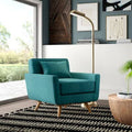 Teal Blue Polyester Armchair T5254