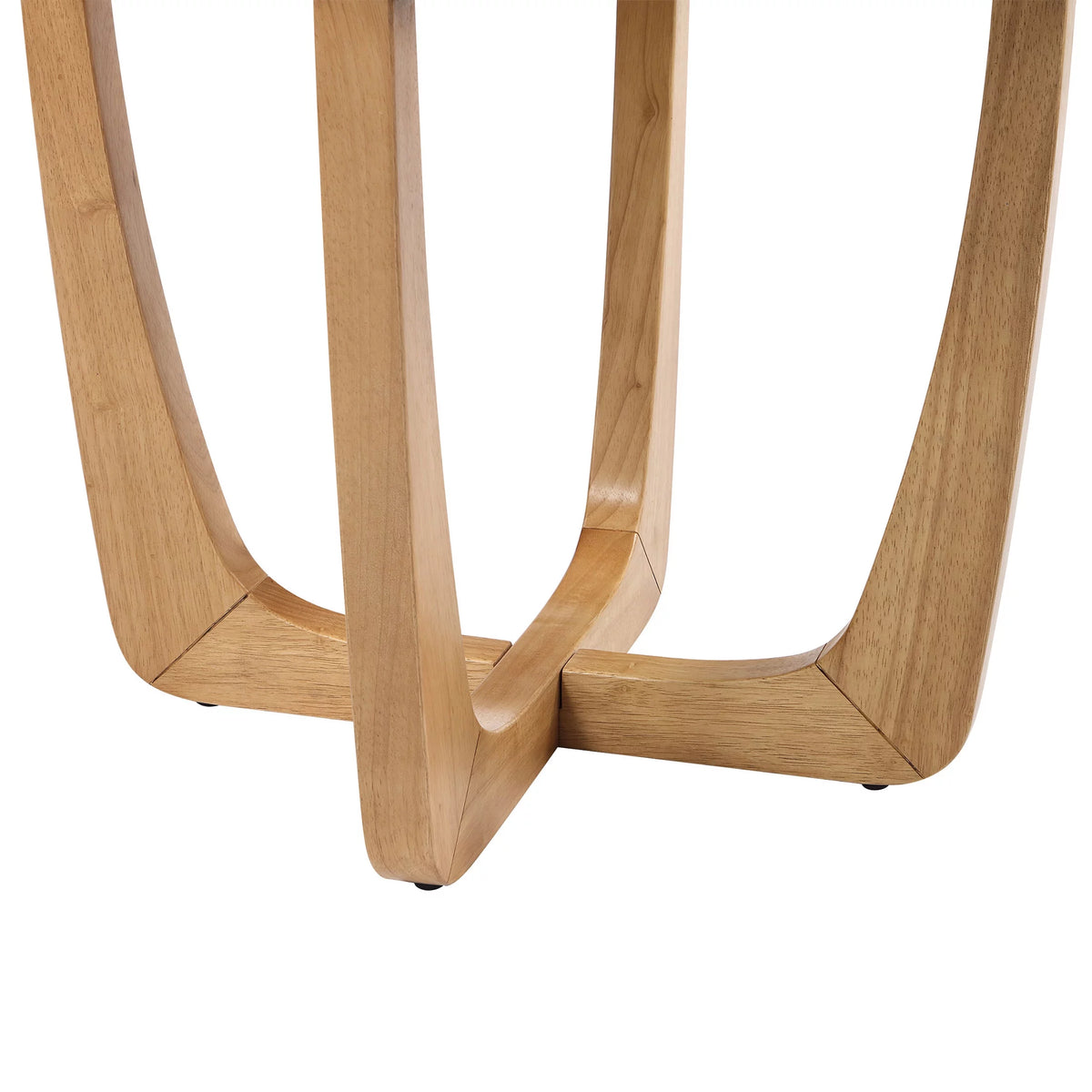 Rattan & Glass Side Table with Solid Wood Frame B33224