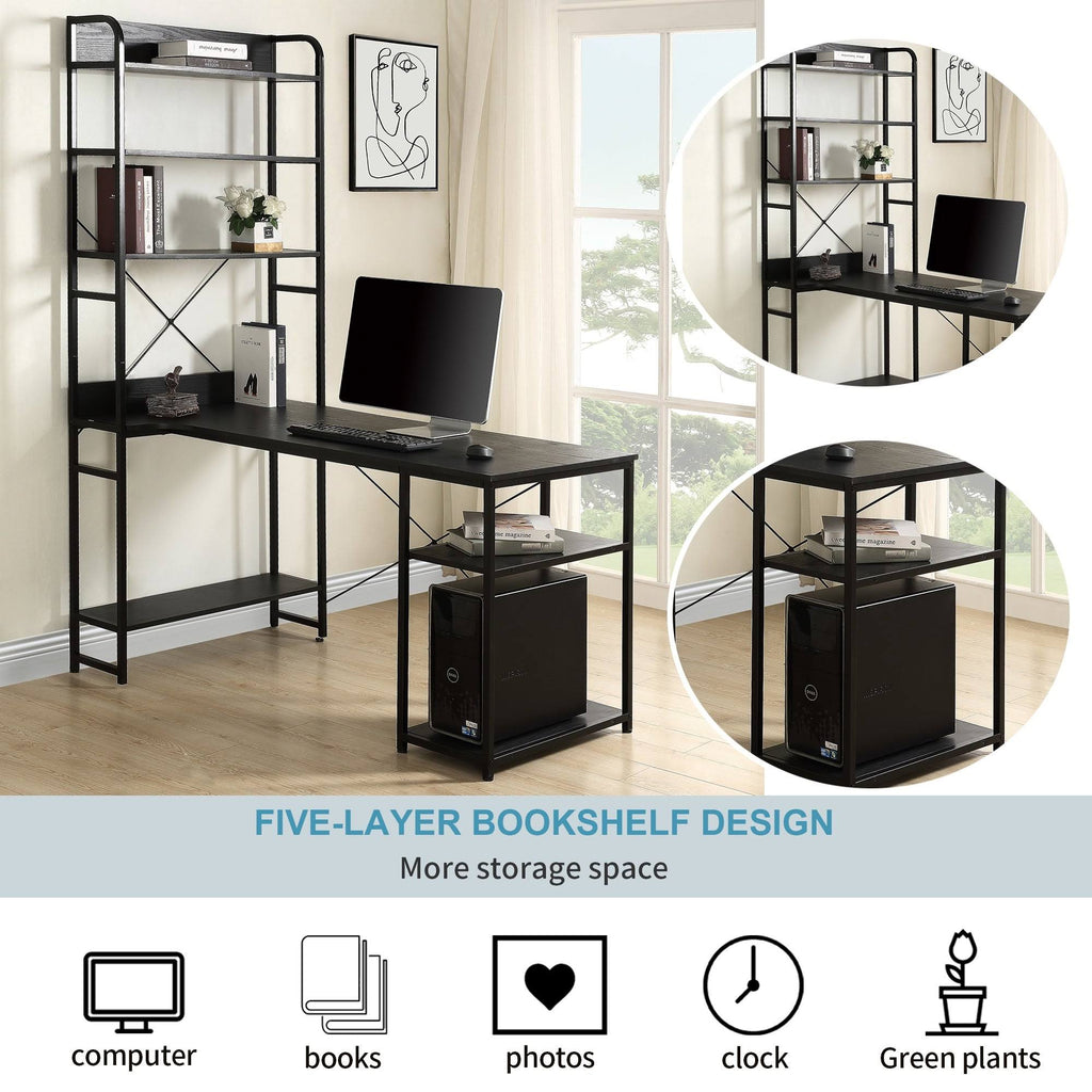 Tiger 5-Tier Open Bookshelf Desk N12823