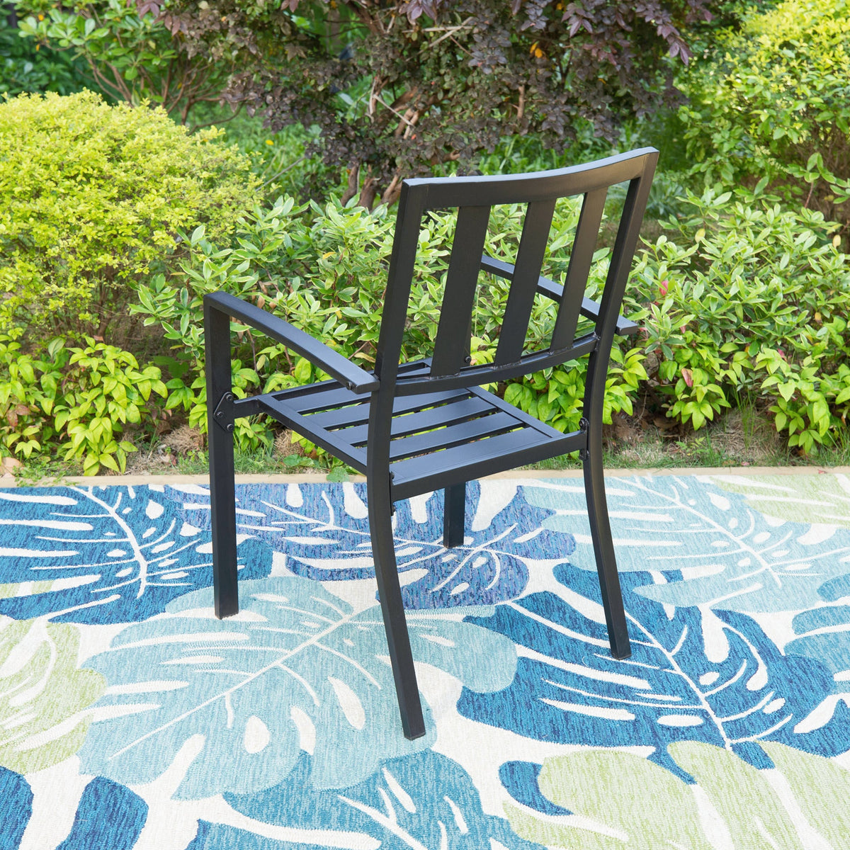 Set of 2 Black Patio Dining Chairs L14283