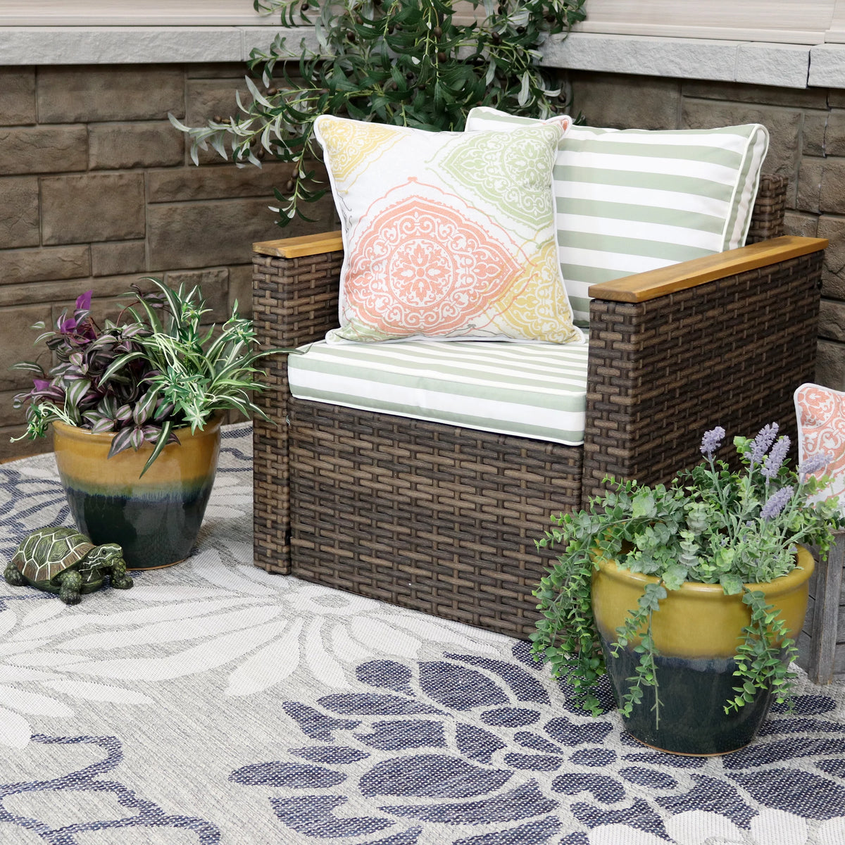 Set of 2 Glazed Ceramic Planters Z116289
