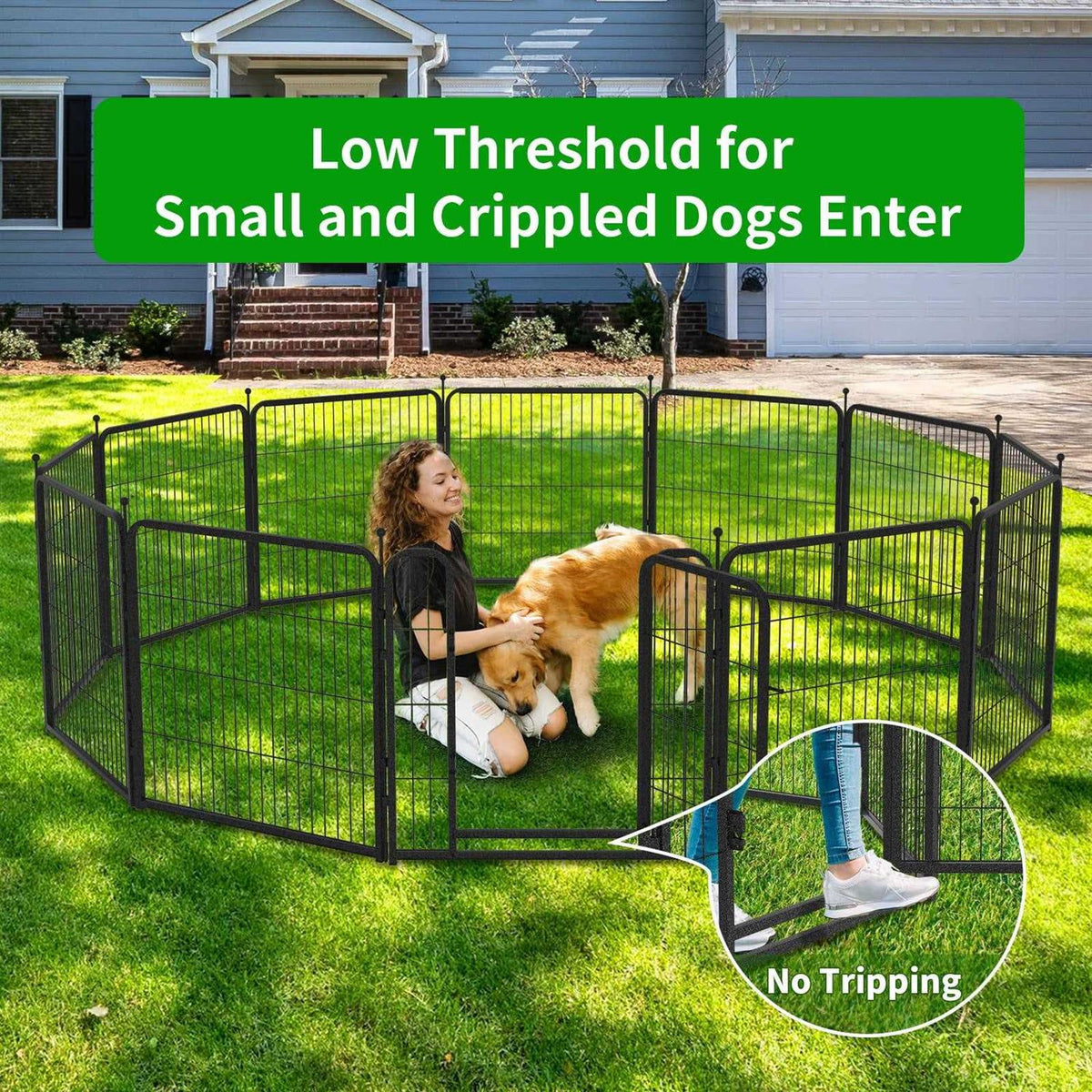 Heavy Duty Anti-Rust Dog Playpen with Doors A223