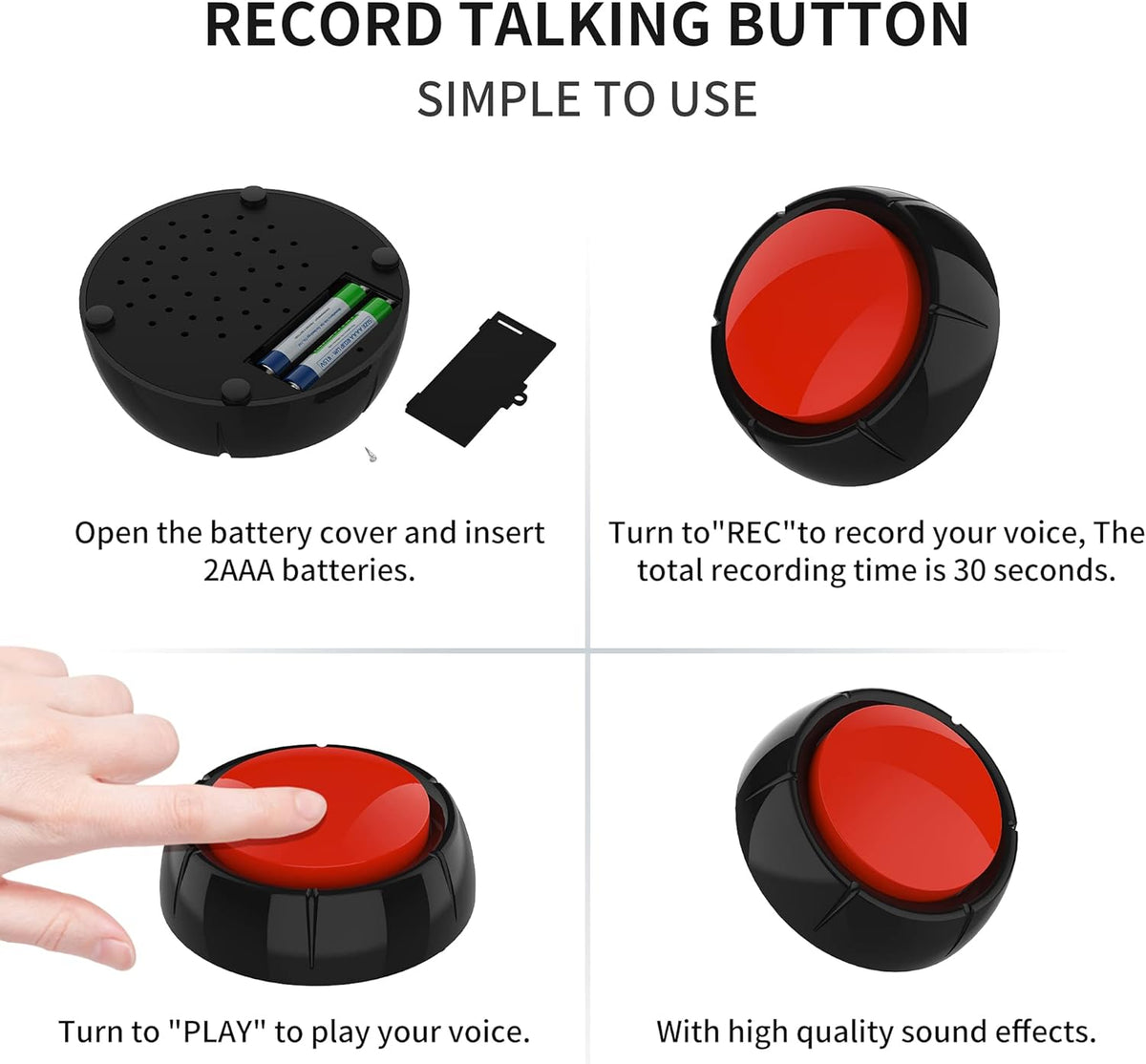 5 pcs Voice Recordable Dog Training Buttons B39614
