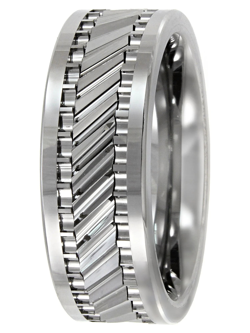 Tungsten 8MM Gear Pattern Wedding Band G8811