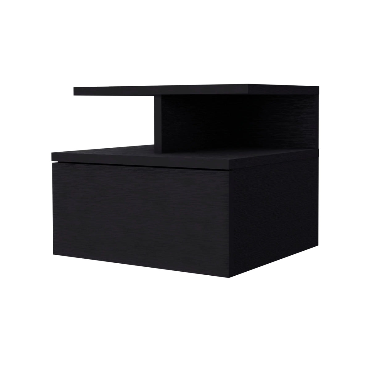 Floating Nightstand with 2-Tier Shelf and 1-Drawer H573