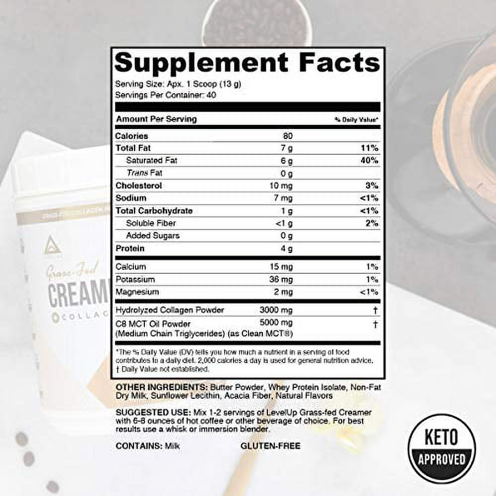 Keto Creamer with Collagen Protein, C8 MCT Oil, Irish Butter, 19oz T692