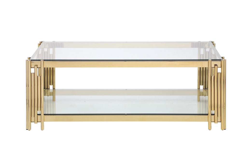 48" Wide Rectangular Glass Top Coffee Table T5640