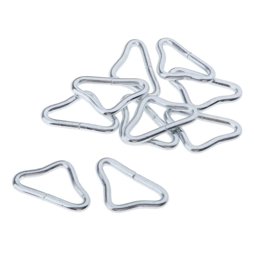 Metal Triangle Buckle, 1.5'' Dia Loop for Trampoline Mat, Leather, Craft W36750