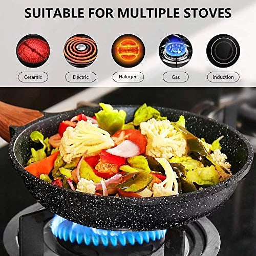 9.5 Inch Nonstick Induction Frying Pan with Lid J8943