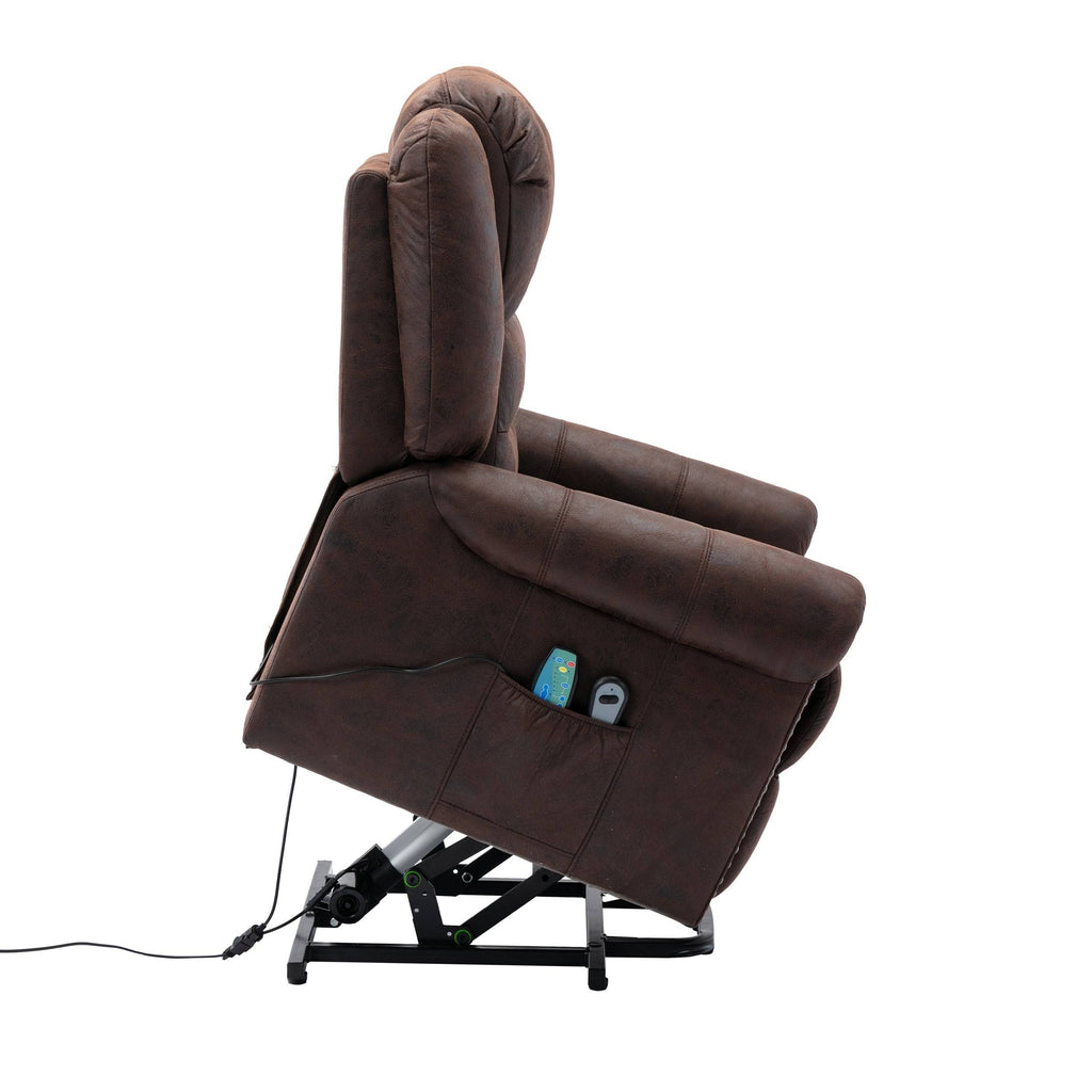 Dark Brown Power Lift Recliner with Massage W526
