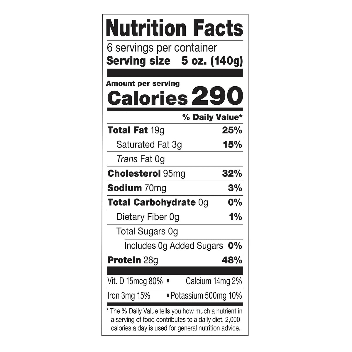 Atlantic Salmon, Frozen 30 oz (6 Count, 5 oz Portions) H6886