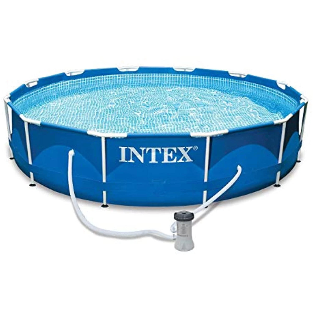 12 Ft x 30 Inches Metal Frame Above Ground Swimming Pool with Filter & Cover X40754
