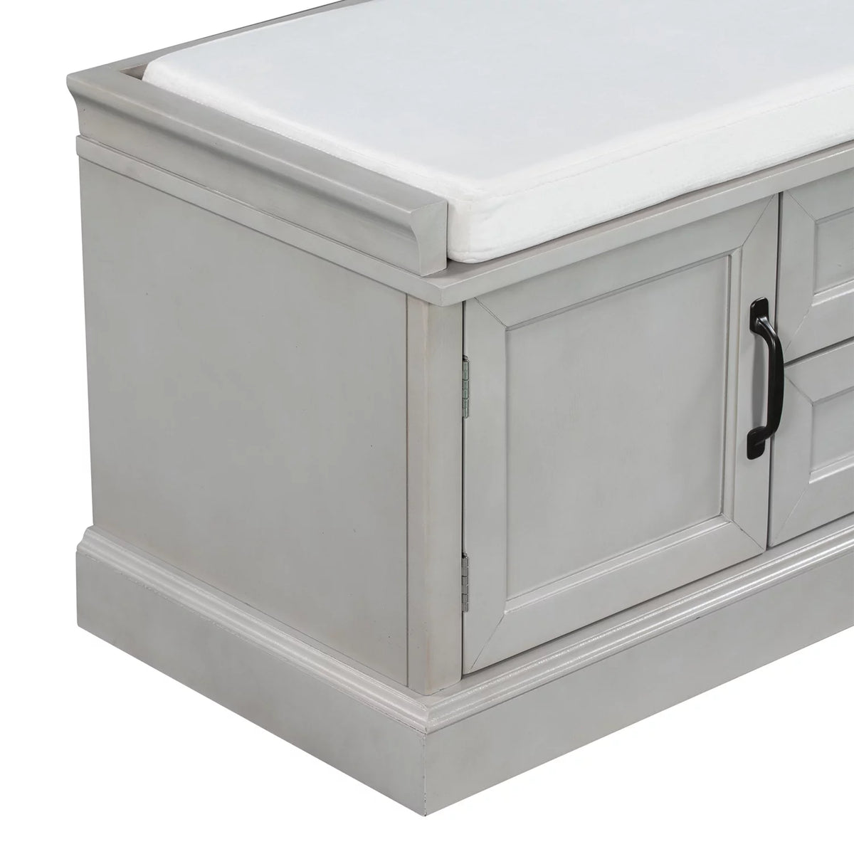Wooden Storage Bench with 2 Drawers and 2 Cabinets M161