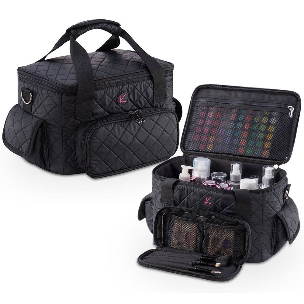 Quilted Cosmetic Travel Bag and Clear Pouches F968509