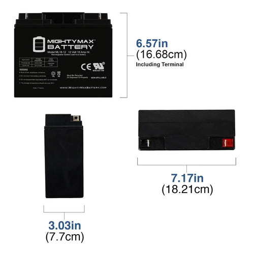 12V 18AH SLA AGM Rechargeable Deep Cycle Battery K44468