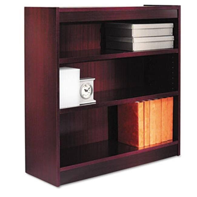 Mahogany Wood Veneer 3-Shelf Bookcase W886900