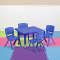 Blue Plastic Height Adjustable Activity Table Set with 4 Chairs D682038