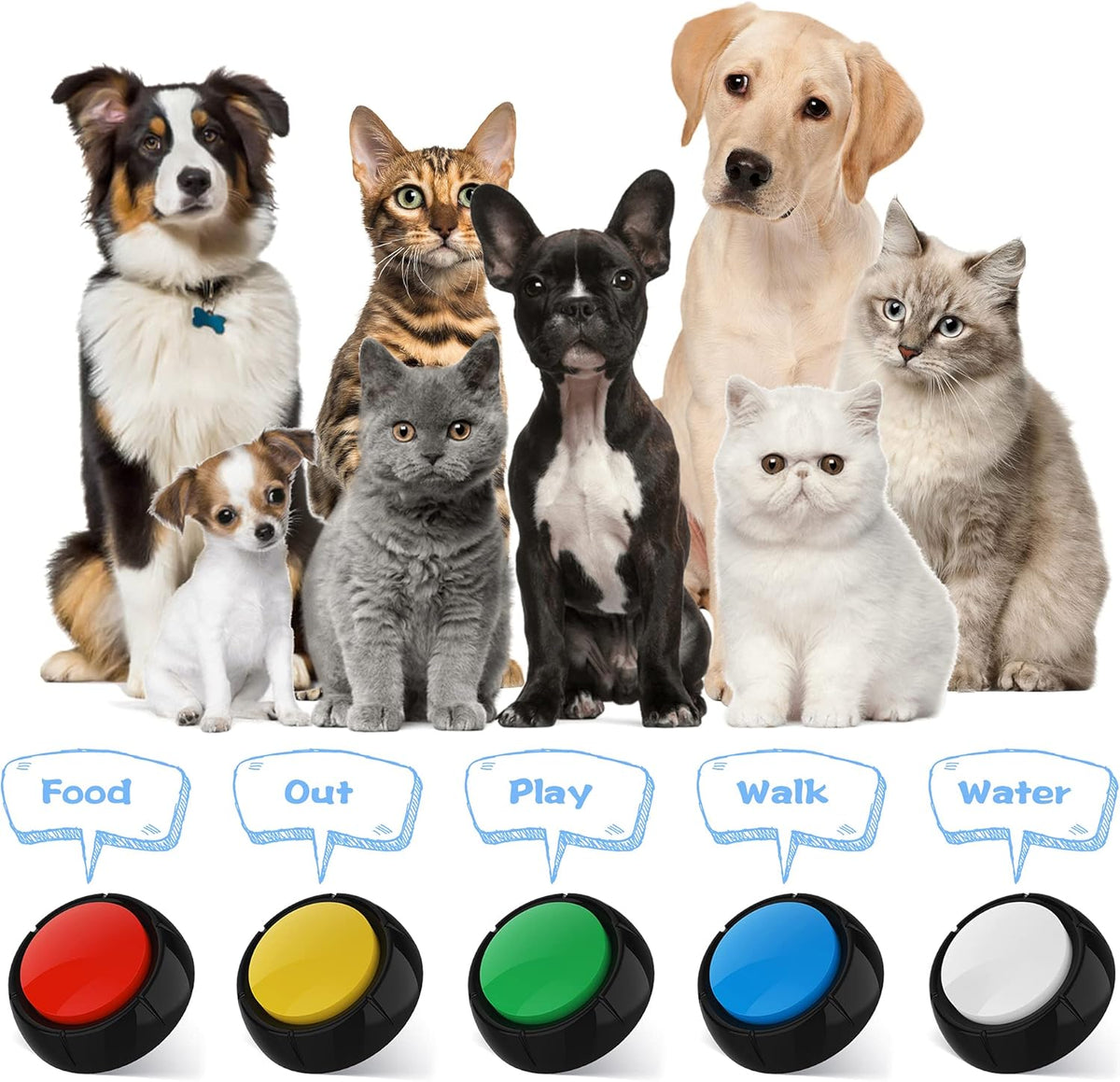 5 pcs Voice Recordable Dog Training Buttons B39614