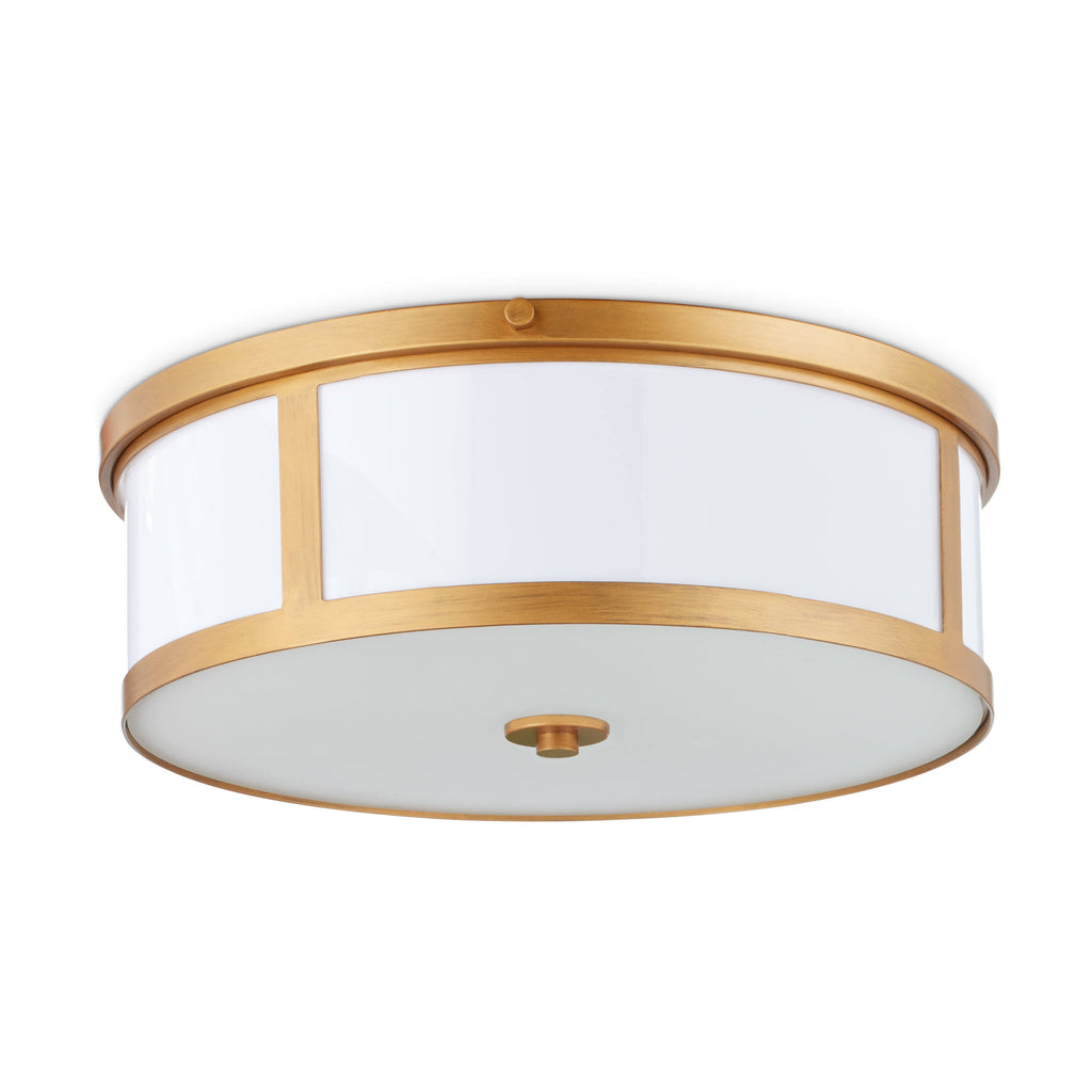 Antique Gold 2-Light Drum Flush Mount E866