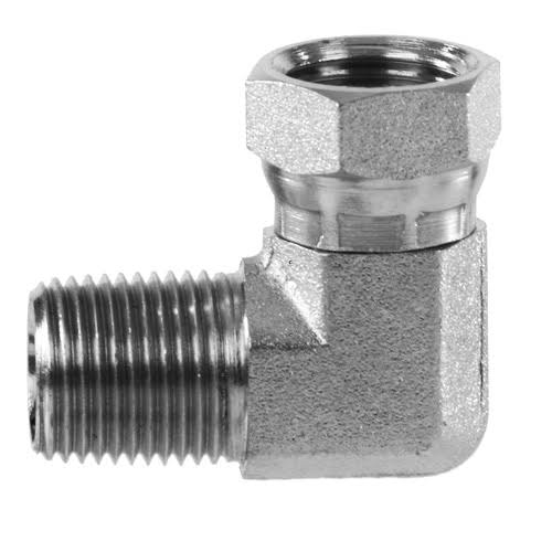 3/8x22 Male NPT x 1/2x22 NPT Swivel 90 Stainless Steel Y56022