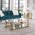48" Wide Rectangular Glass Top Coffee Table T5640