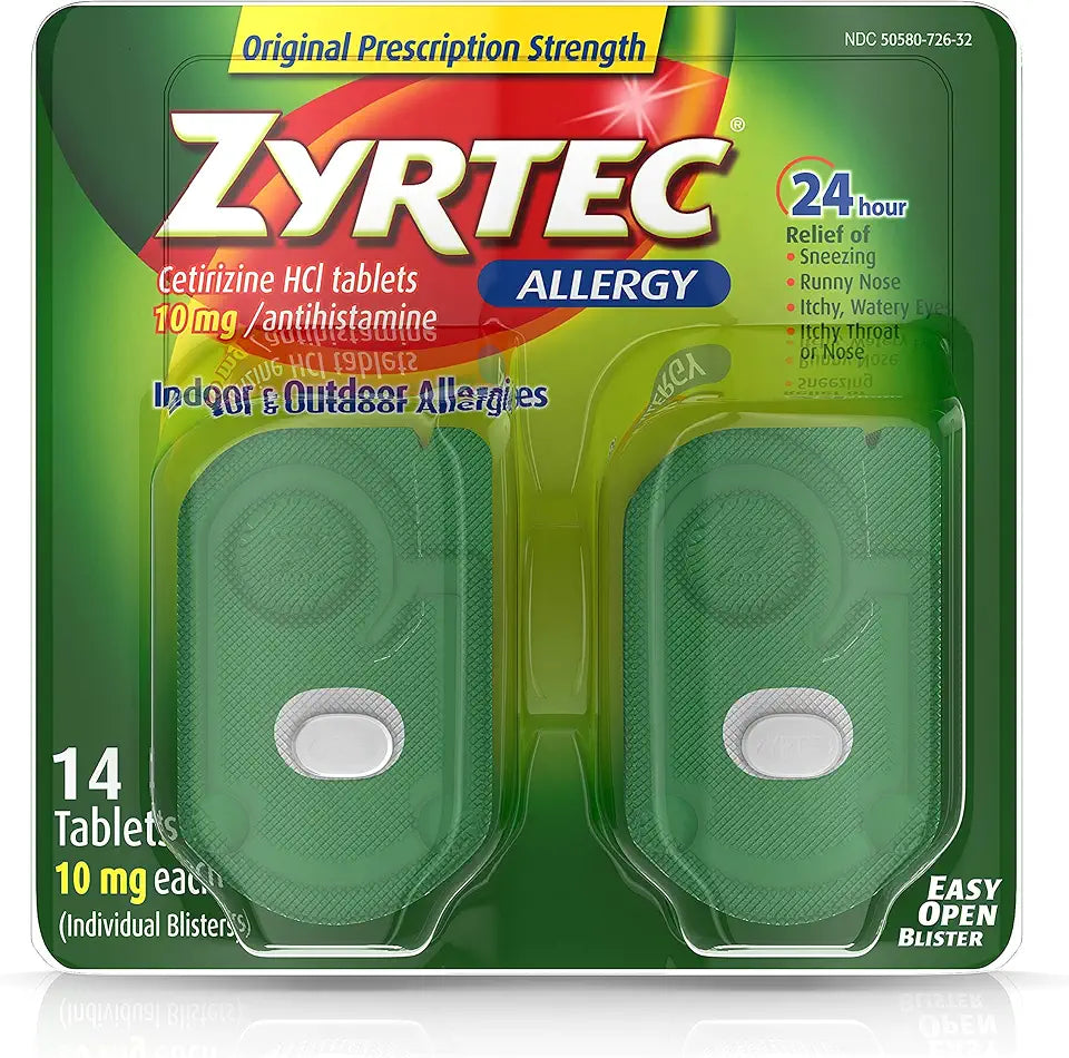 10 mg Cetirizine HCl 14 Count Allergy Relief Tablets J667