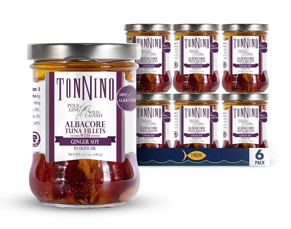 Albacore Tuna in Olive Oil with Ginger Soy, 6.3 oz 6-Pack V481