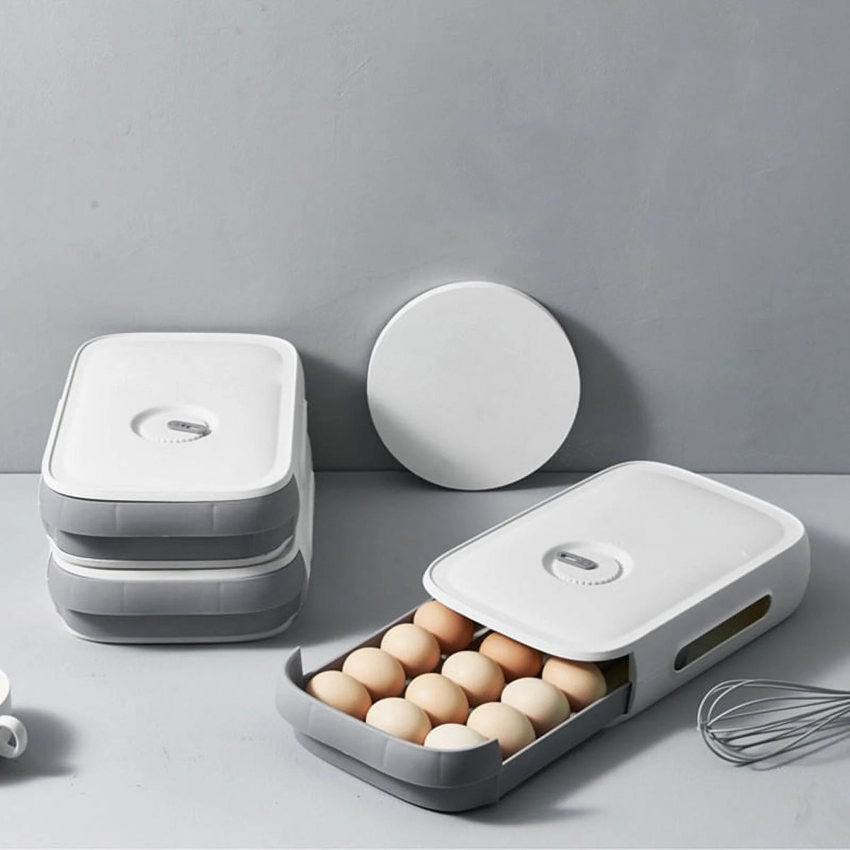 Large-capacity drawer-type egg storage box with lid L358072